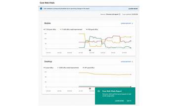 Core Web Vitals report within Google Search Console updated